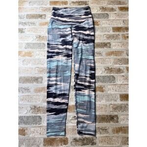 Aerie Chill Play Move High Waisted Abstract Camo Leggings Blue Grey Black Small